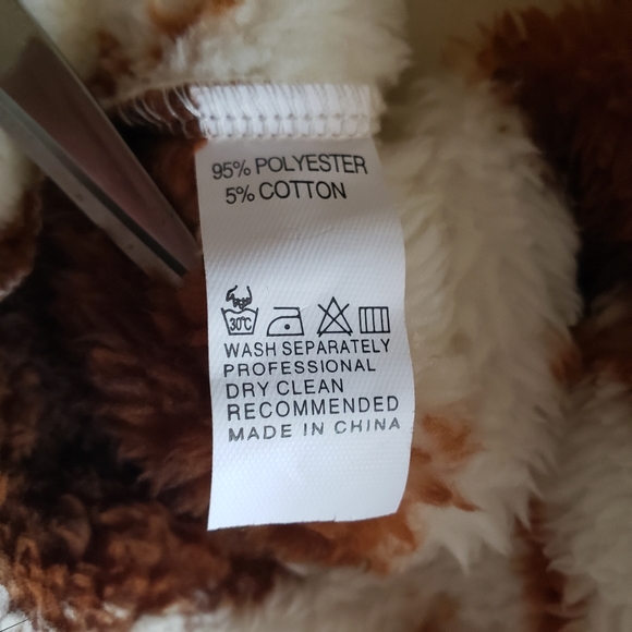 NWOT Chicyea animal print sherpa/fleece teddy shacket - Picture 4 of 6